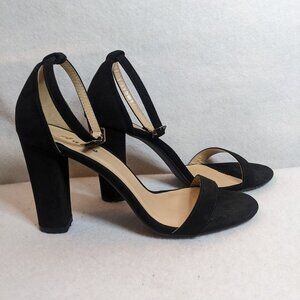 Ankie Women's Black Block Heeled Ankle Strap Shoe Size 9.5